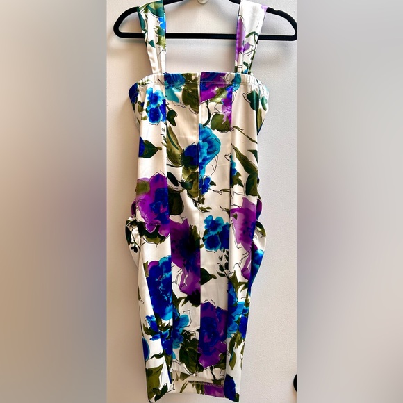 Vintage Satin Ruby Rox Ruched Floral Mini Dress - Picture 5 of 8